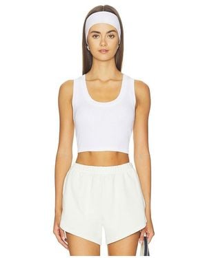 FAVORITE DAUGHTER The Cutting It Close Crop Tank - White