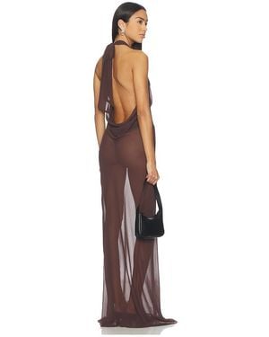 Cha The Label Kleid Halterneck Maxi - Braun