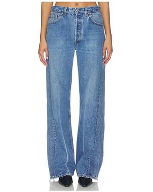 aligrace Retro Oversized Wide Leg Jeans - Blue