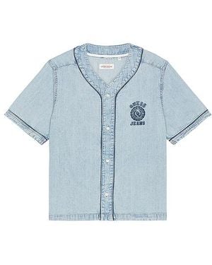 Guess Baseball Denim Shirt - Blue