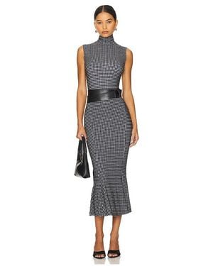 Norma Kamali Turtleneck Fishtail Jersey Midi Dress - Black