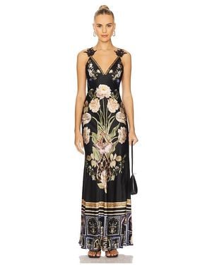 CAMILLA V Neck Full Length Bias Slip Dress - White