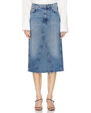 GRLFRND Darcy Mid Rise Column Midi Skirt - Blue