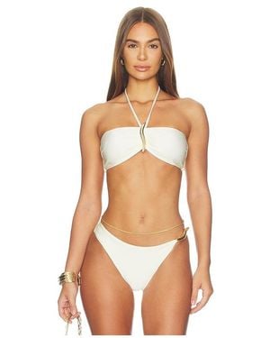 PATBO Martina Buckle Bikini Top - White