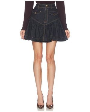 Zimmermann Denim Frill Mini Skirt - Black