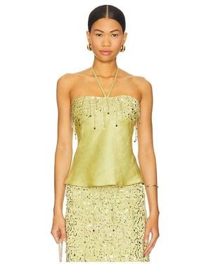 Asta Resort Yasmin Hand Beaded Halter Neck Top - Yellow