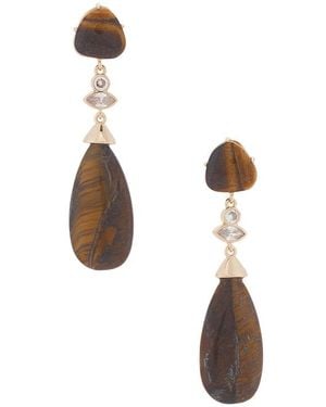 Ettika Tiger's Eye Solstice Drop Earrings - Multicolor