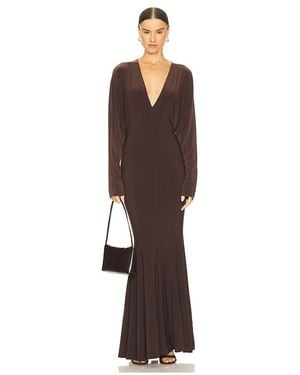 Norma Kamali Langarm-Kleid Dolman - Braun