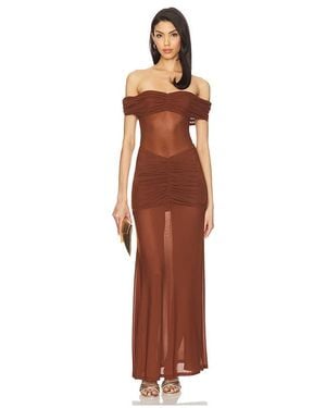 Runaway the Label Meila Maxi Dress - Brown