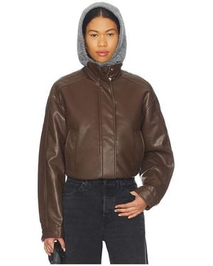 superdown Kona Faux Leather Bomber - Brown
