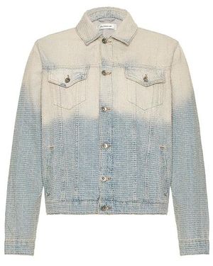 flâneur Faded Tweed Denim Jacket - Blue