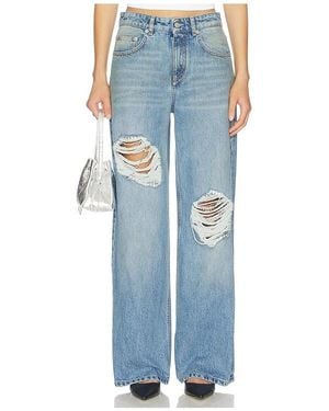 Area Crystal Fray Relaxed Jean - Blue
