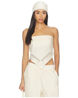 Jonathan Simkhai Lahni Linen Lace Top - Natural