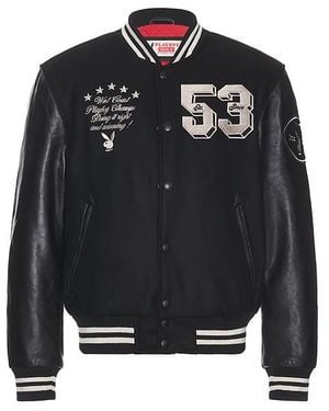 Playboy 53 Premium Varsity Jacket - Black