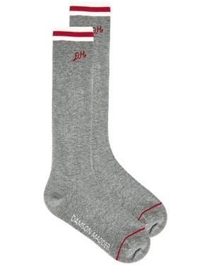 Damson Madder High Knee Sock - Grey