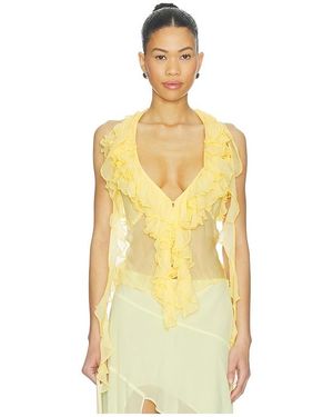 Lovers + Friends Ila Sheer Top - Yellow