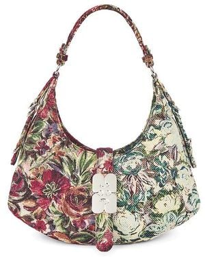Ganni Kat Small Tapestry Shoulder Bag - Natural