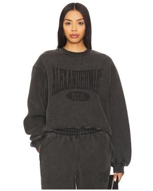Alexander Wang Sudadera Gráfica De Cuello Redondo. En Color Charcoal Talla En - Negro