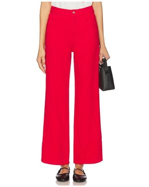 Never Fully Dressed Scallop Detail Wide Leg Jeans - Red