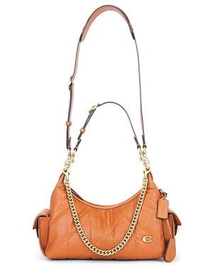 COACH Soft Quilted Leather Pocket Juliet 30 Bag - White