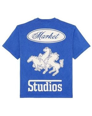 Market Stallion Tee - Blue