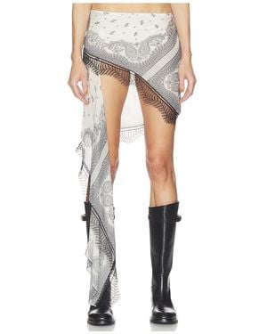 Halo Spiral Bandana Skirt - White