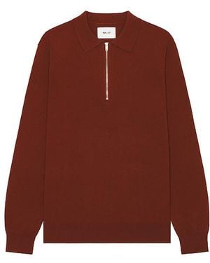 NN07 Pullover Mit Polokragen Und Reissverschluss Sergio - Rot