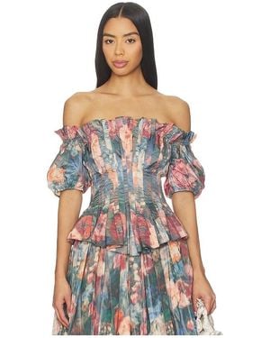 Prabal Gurung Off Shoulder Ruched Blouse - Multicolor