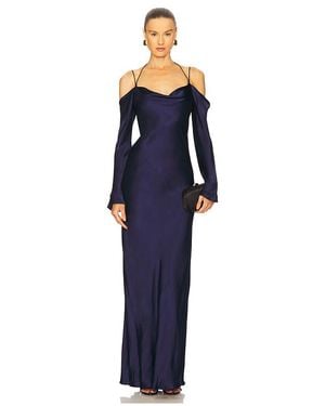 Shona Joy La Lune Off Shoulder Tie Maxi Dress - Blue