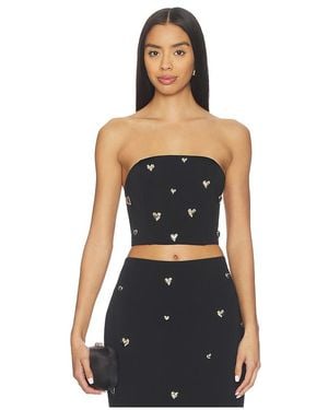 MILLY Heart Applique Tube Top - Black