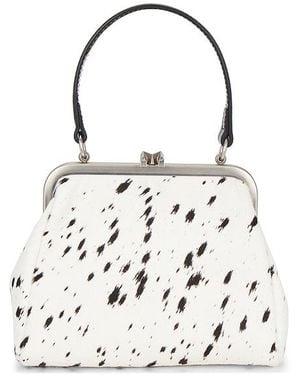 Markgong Sac Small Cowhide Leather Metal Clasp En - Bleu
