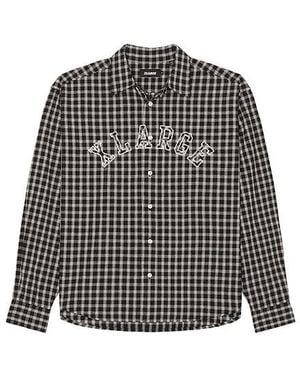 X-Large Patch Logo Plaid Shirt - Black