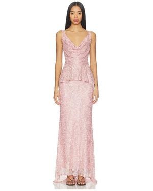 AKNVAS Klara Beaded Gown - Pink