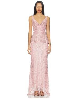 AKNVAS Klara Beaded Gown - Pink