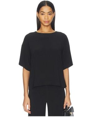 Norma Kamali X Lifestyle Short Sleeve Boxy Tee - Black