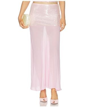 Runaway the Label Adeluna Sheer Bottom Maxi Skirt - Pink