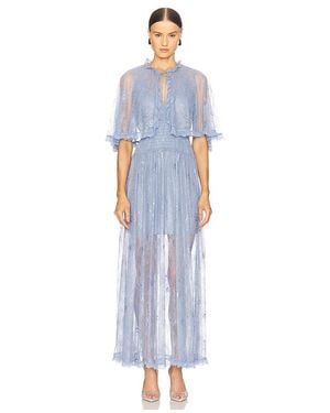 AKNVAS Tissy Lace Gown With Detachable Slip - Blue
