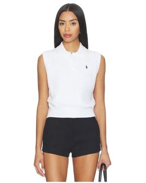 Polo Ralph Lauren Pima Cotton Sleeveless Polo - White