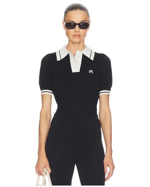 Malbon Mikayla Knit Polo Top - Black