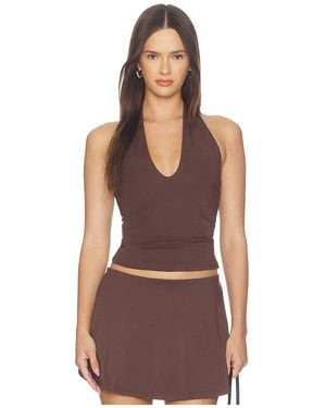 Skims Smooth Layers Halter Top - Brown