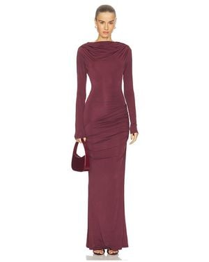 Paris Georgia Basics Draped Jersey Dress - Purple