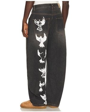 Kidsuper Dove Printed Barrel Pant - Black