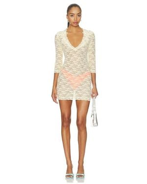 Jaded London 3/4 Sleeve Lace Dress - Natural