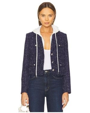 Central Park West Crop Tweed Dickie Blazer - Blue