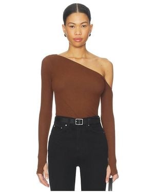 Michael Lauren Top Asimétrico Con Hombros Descubiertos Magdaleno En Color Cognac Talla (También En Xs, S, M, Xl) - Negro