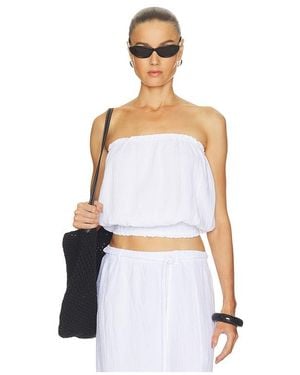 Bobi Top Tubo Fruncido Smocked Tube Top En Color Blanco Talla (También En Xs, S, M, Xl)