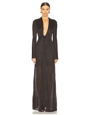 GIUSEPPE DI MORABITO Plunging Maxi Dress - Brown