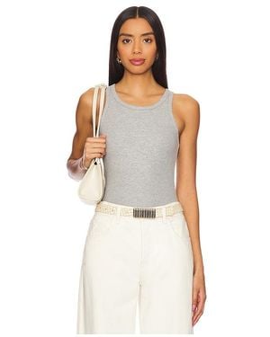 ÉTERNE High Neck Fitted Tank Top - Gray