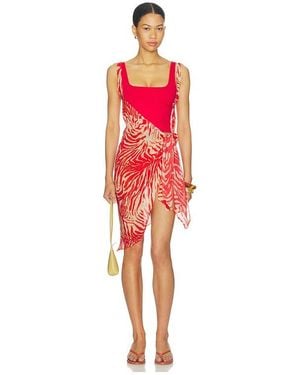Skims Sheer Dress Sarong - Red