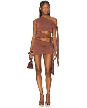 Jaded London Mena Knotted Mini Dress - Orange
